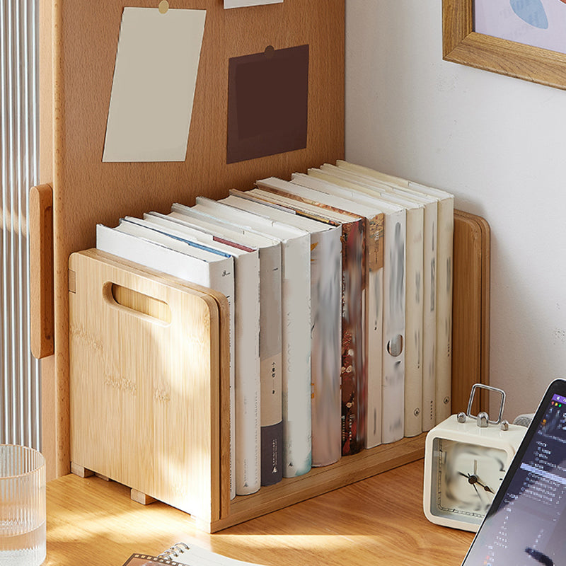 Horizontal Contemporary Bamboo Bookcase Open Back Bookshelf for Home Use