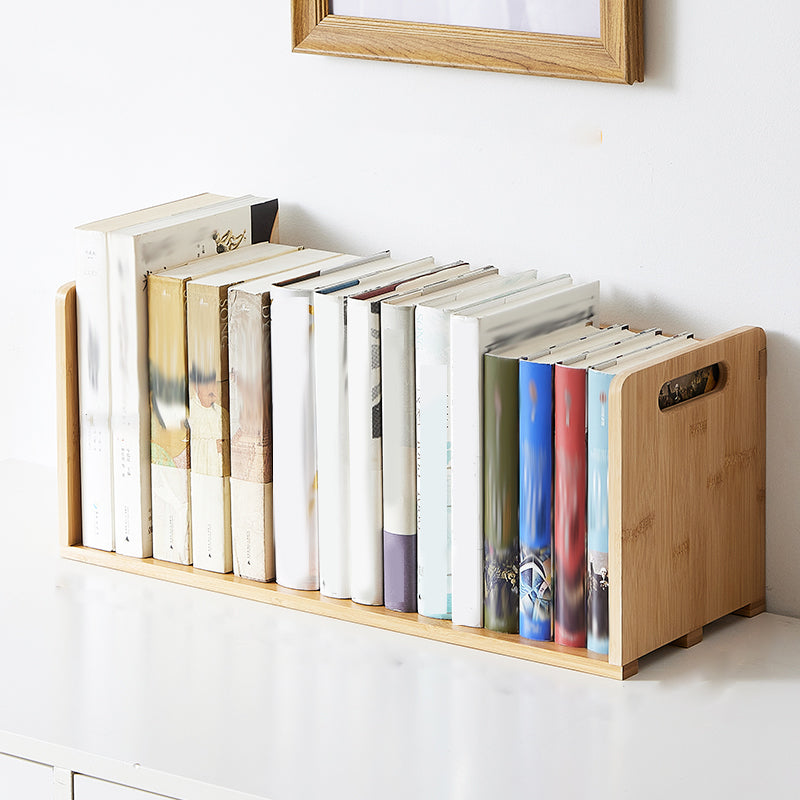 Horizontal Contemporary Bamboo Bookcase Open Back Bookshelf for Home Use