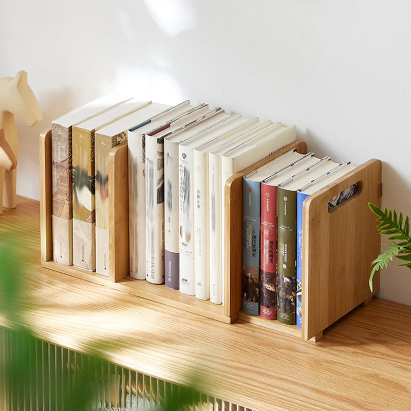 Horizontal Contemporary Bamboo Bookcase Open Back Bookshelf for Home Use