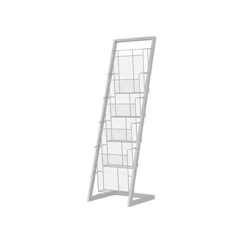 Contemporary Closed Back Bookcase Vertical Metal Bookshelf with Shelves