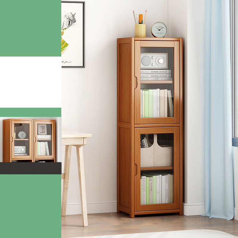 Contemporary Closed Back Bookshelf Vertical Bamboo Bookcase for Home Use