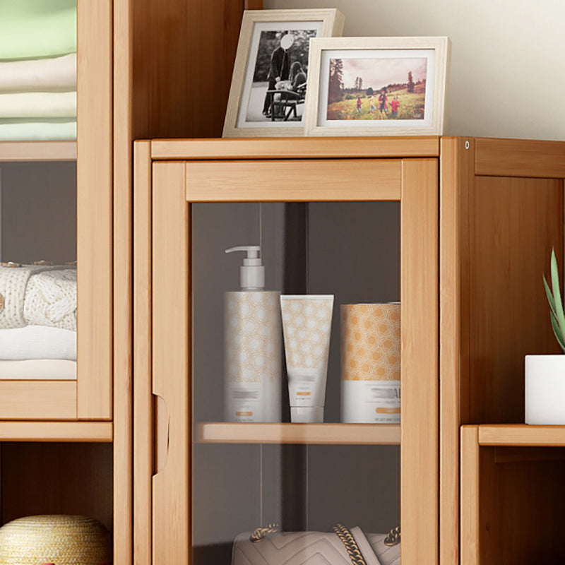 Contemporary Closed Back Bookshelf Vertical Bamboo Bookcase for Home Use