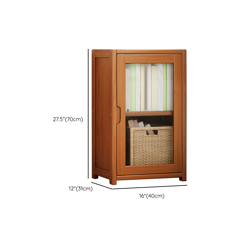 Contemporary Closed Back Bookshelf Vertical Bamboo Bookcase for Home Use