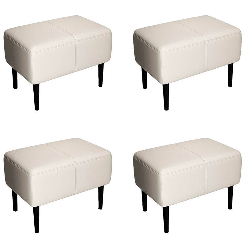 Modern Upholstered Ottomans Rectangle Shape Leather Ottomans with Legs