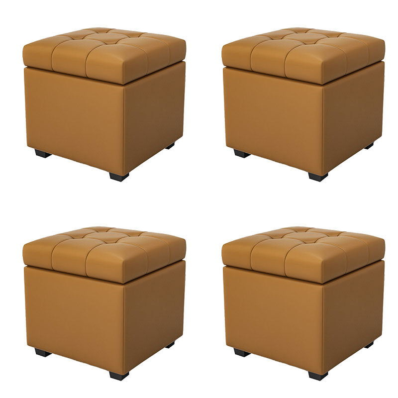 Contemporary Leather Storage Ottomans Square Storage Ottomans for Home