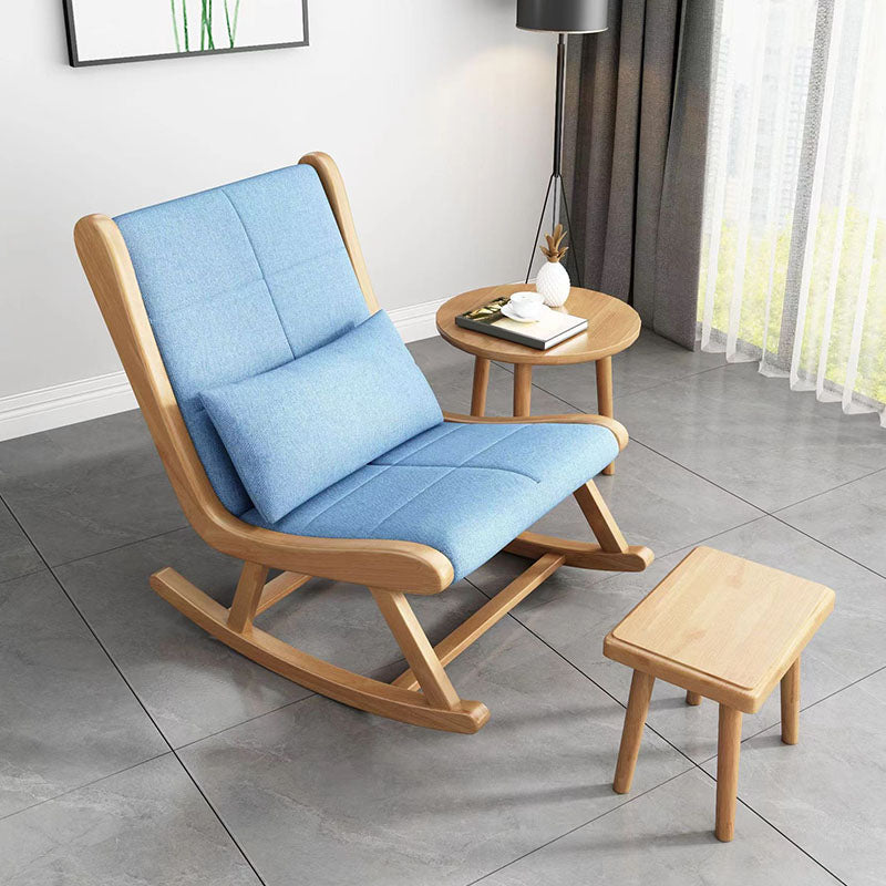 Mid Century Modern Wooden Rocking Chair Indoor Single Rocking Chair without Pedal