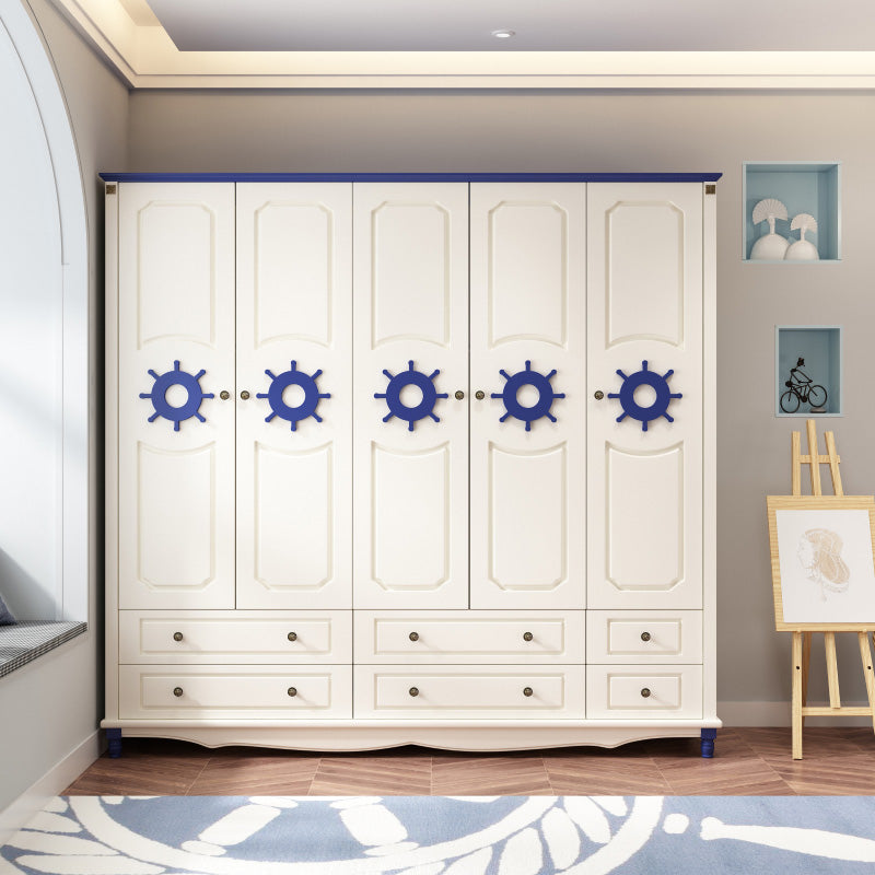Rectangular Wardrobe Cabinet Nautical Style Home Wooden Wardrobe Closet