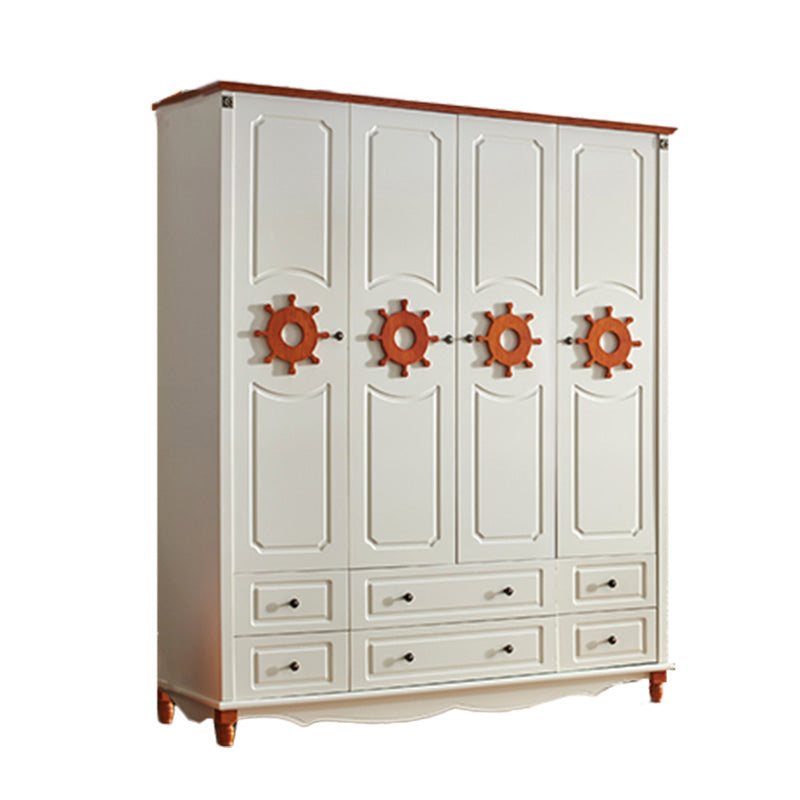Rectangular Wardrobe Cabinet Nautical Style Home Wooden Wardrobe Closet