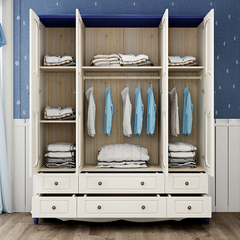 Rectangular Wardrobe Cabinet Nautical Style Home Wooden Wardrobe Closet