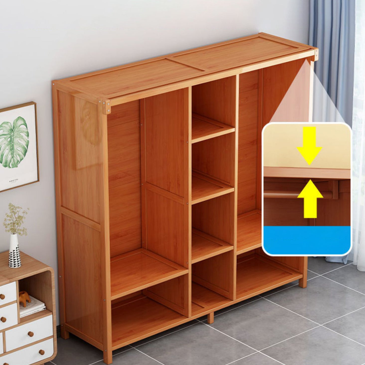 Rectangular Wardrobe Cabinet Modern Style Home Wooden Wardrobe Closet