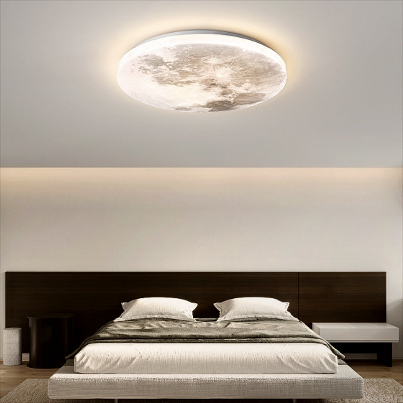 Moon Ceiling Light Fixture Contemporary LED Flush Mount for Bedroom