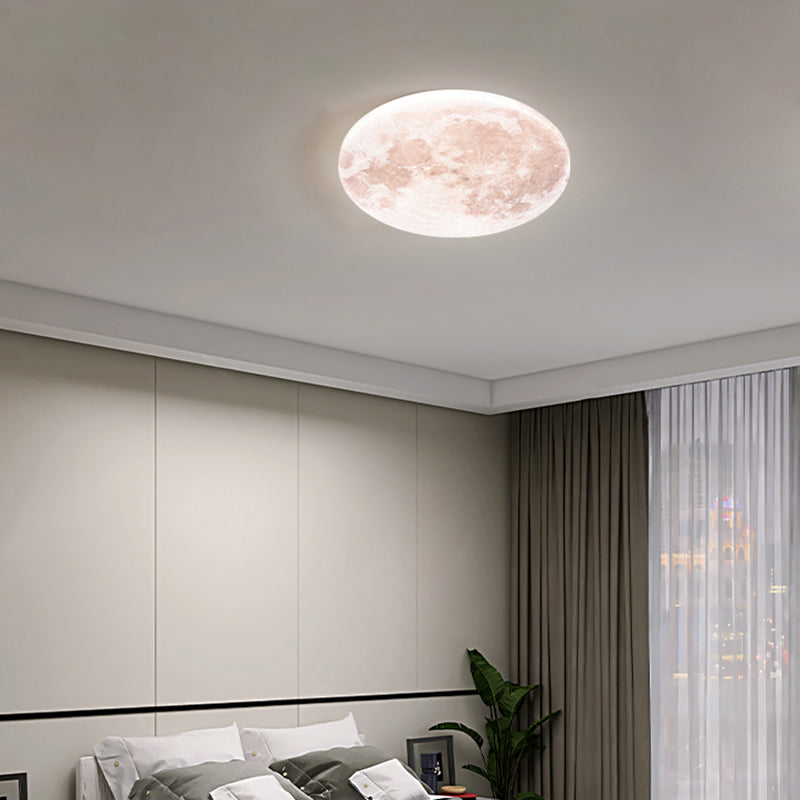 Moon Ceiling Light Fixture Contemporary LED Flush Mount for Bedroom