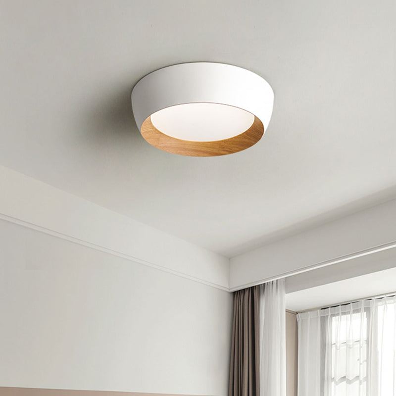 White Ceiling Light Fixture Nordic Round LED Flush Mount for Bedroom
