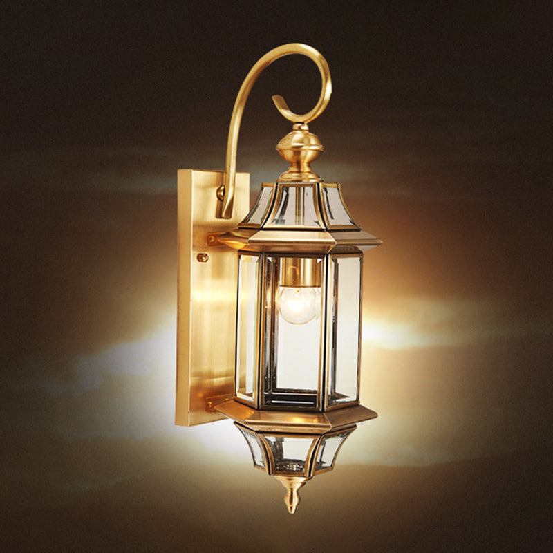 Contemporary Metal and Glass 1 Light Wall Lighting Fixtures in Gold