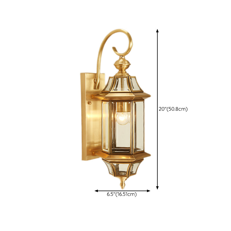 Contemporary Metal and Glass 1 Light Wall Lighting Fixtures in Gold