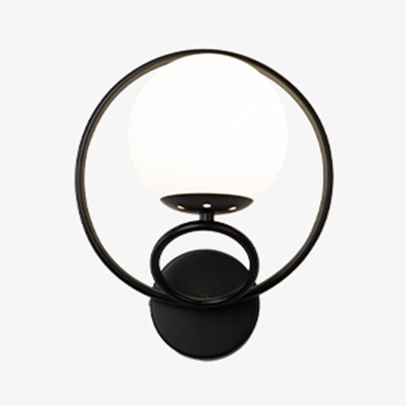 Modern Wall Mount Lamp 1-Light Spherical with Glass Shade for Bedroom