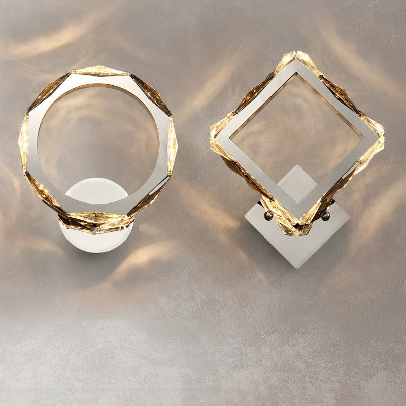 Modern Style Wall Mount Lamp LED with Crystal Shade for Bedroom