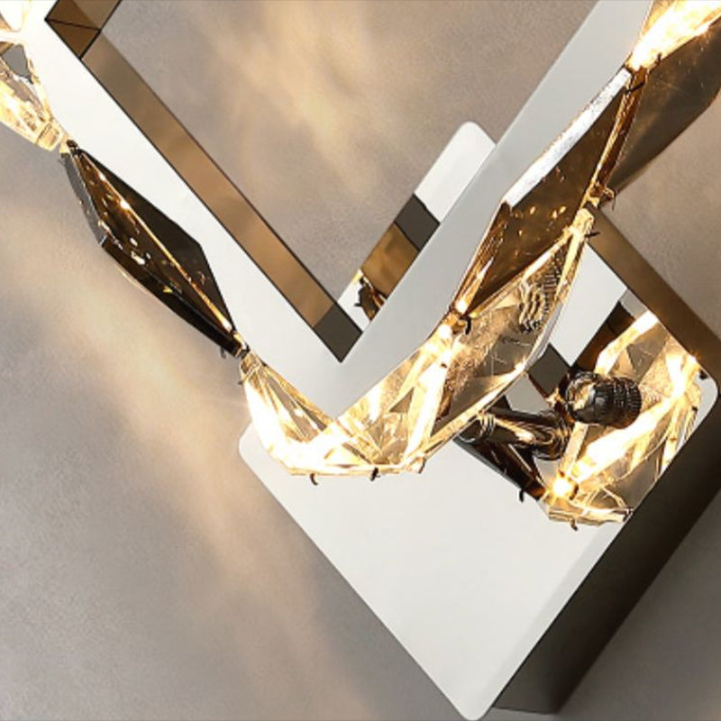 Modern Style Wall Mount Lamp LED with Crystal Shade for Bedroom