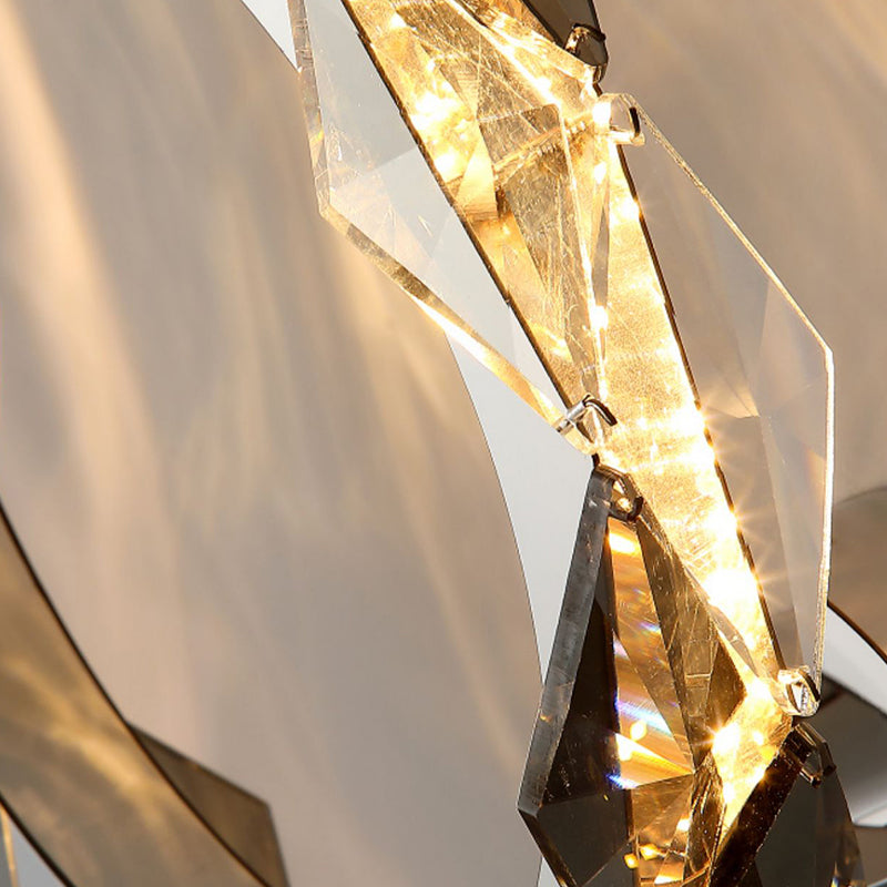 Modern Style Wall Mount Lamp LED with Crystal Shade for Bedroom