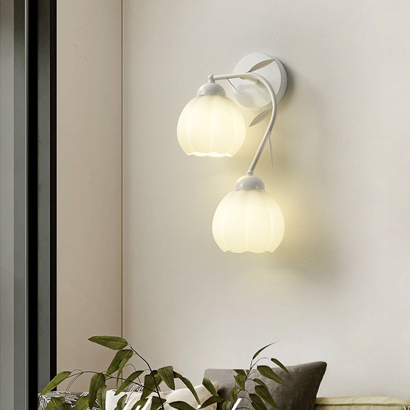 1/2-Light Modernism White Metallic Shaded LED Wall Mounted for Foyer