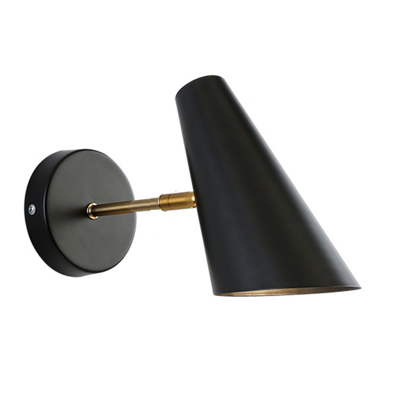Cone Simplicity Metal 1 Light Wall Light Fixture in Black/White