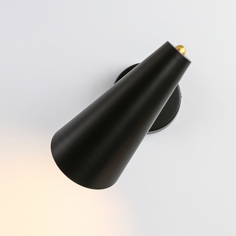 Cone Simplicity Metal 1 Light Wall Light Fixture in Black/White