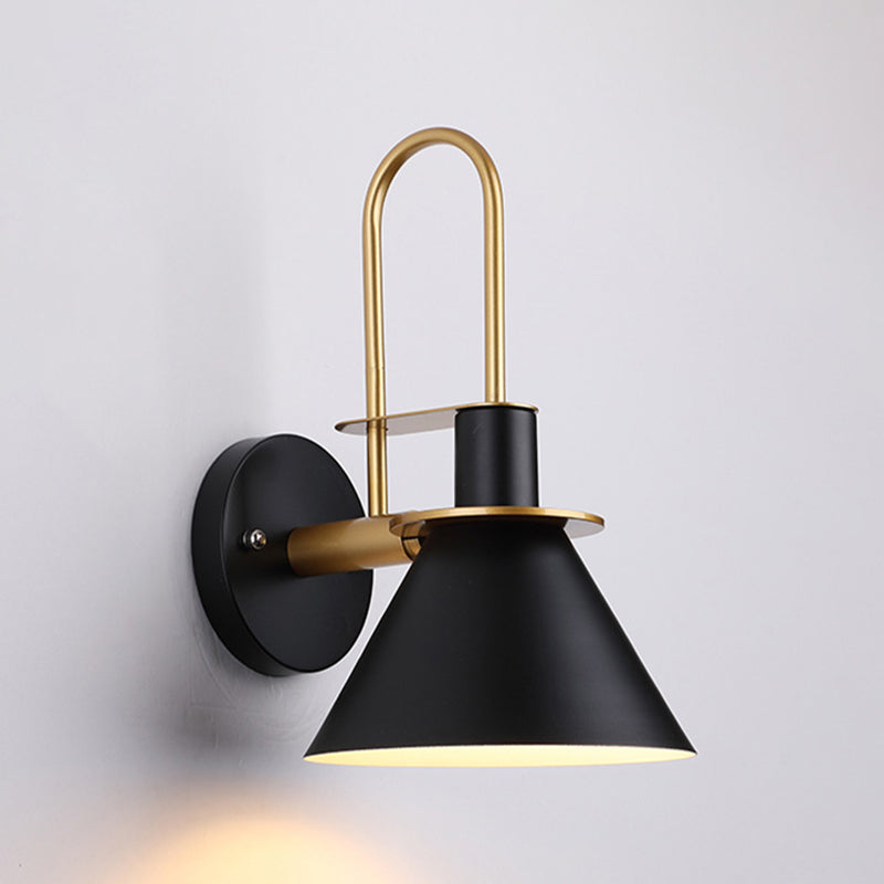 Single Modernism Polished Metallic Shaded Wall Mounted for Foyer