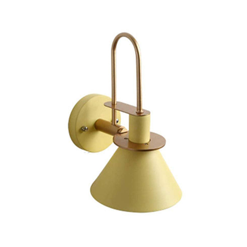 Single Modernism Polished Metallic Shaded Wall Mounted for Foyer