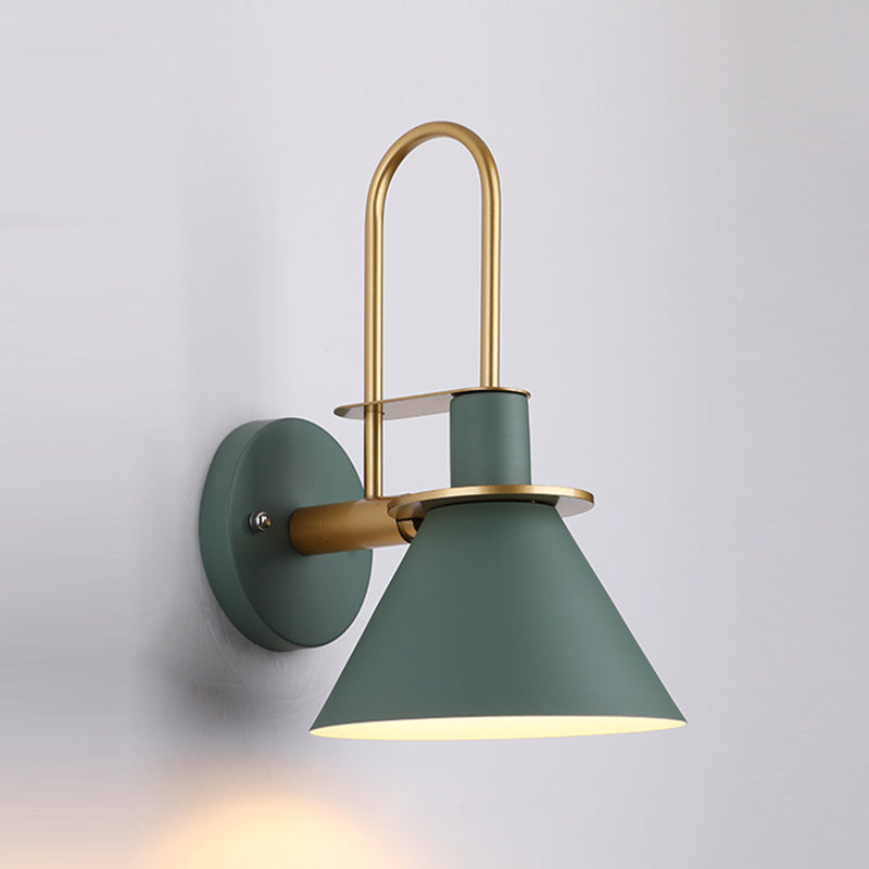 Single Modernism Polished Metallic Shaded Wall Mounted for Foyer