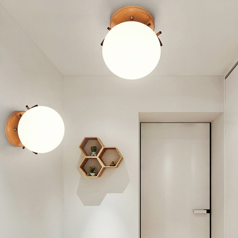 Single Modernism White/Black Glass Shaded Wall Mounted for Foyer