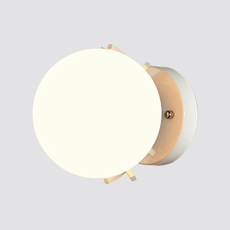 Single Modernism White/Black Glass Shaded Wall Mounted for Foyer