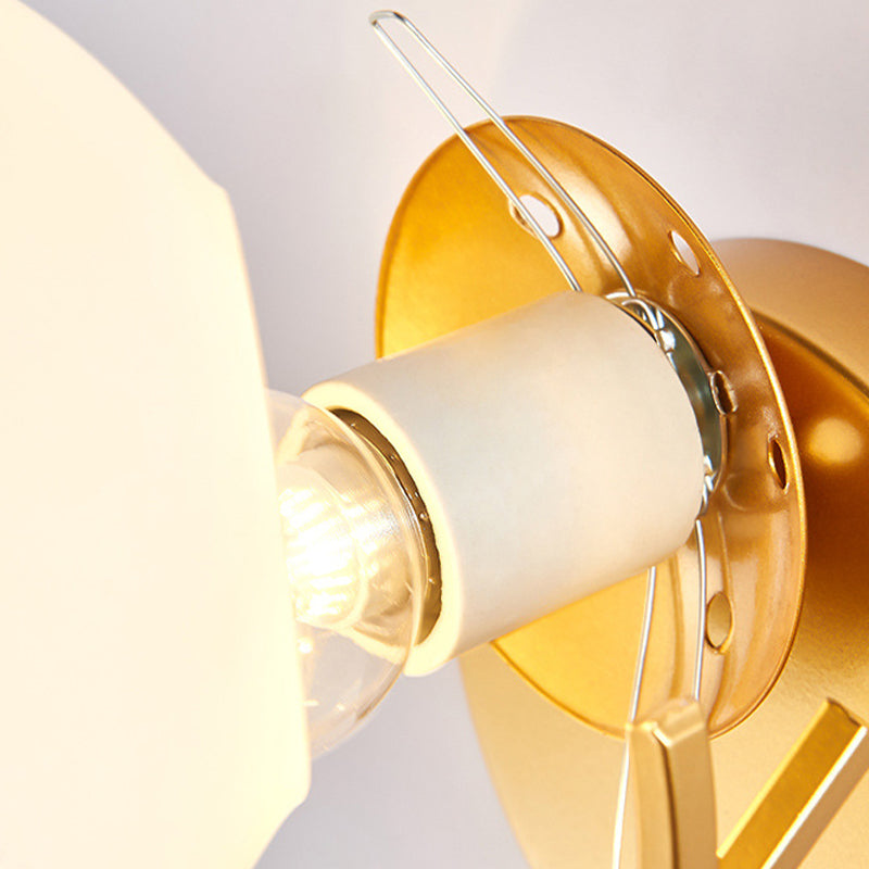 Single Modernism White/Black Glass Shaded Wall Mounted for Foyer