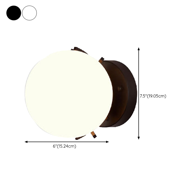 Single Modernism White/Black Glass Shaded Wall Mounted for Foyer