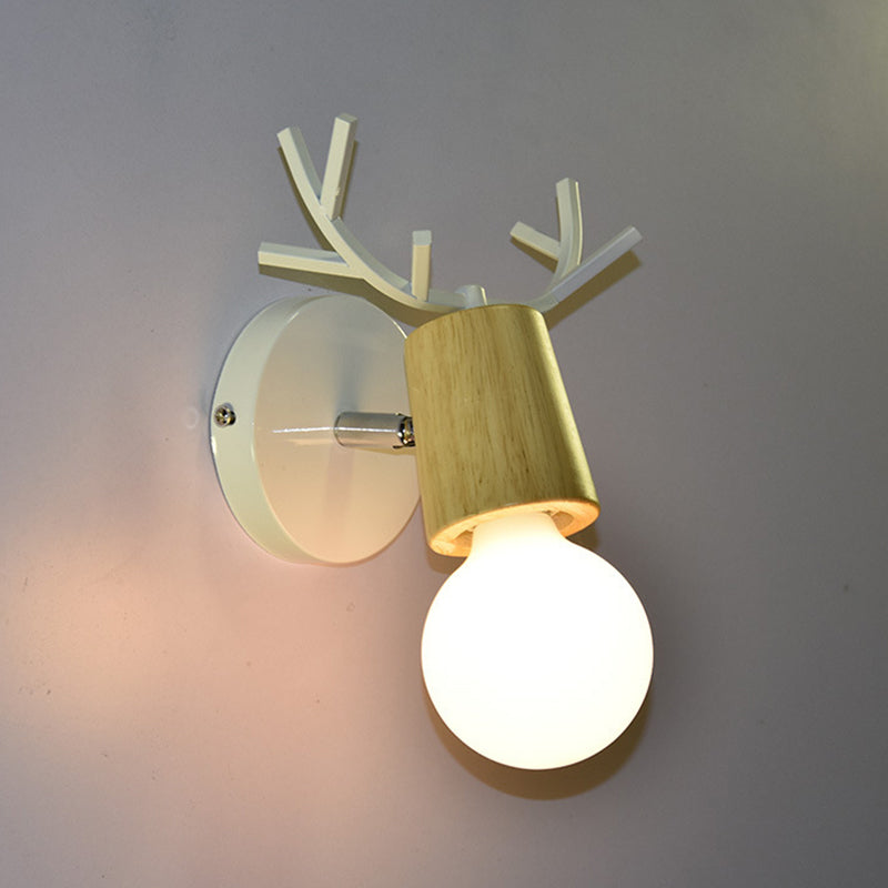 Single Golden Modernism Wooden Metal Wall Mounted Sconce for Bedroom