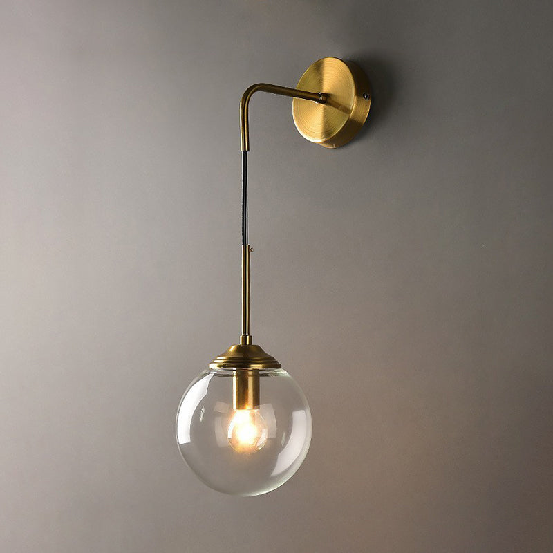 Single Golden Modernism Shaded Glass Wall Mounted Sconce for Bedroom