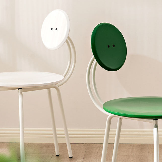 Modern Armless Dining Chair Metal Frame Open Back Dining Chair for Dining Room