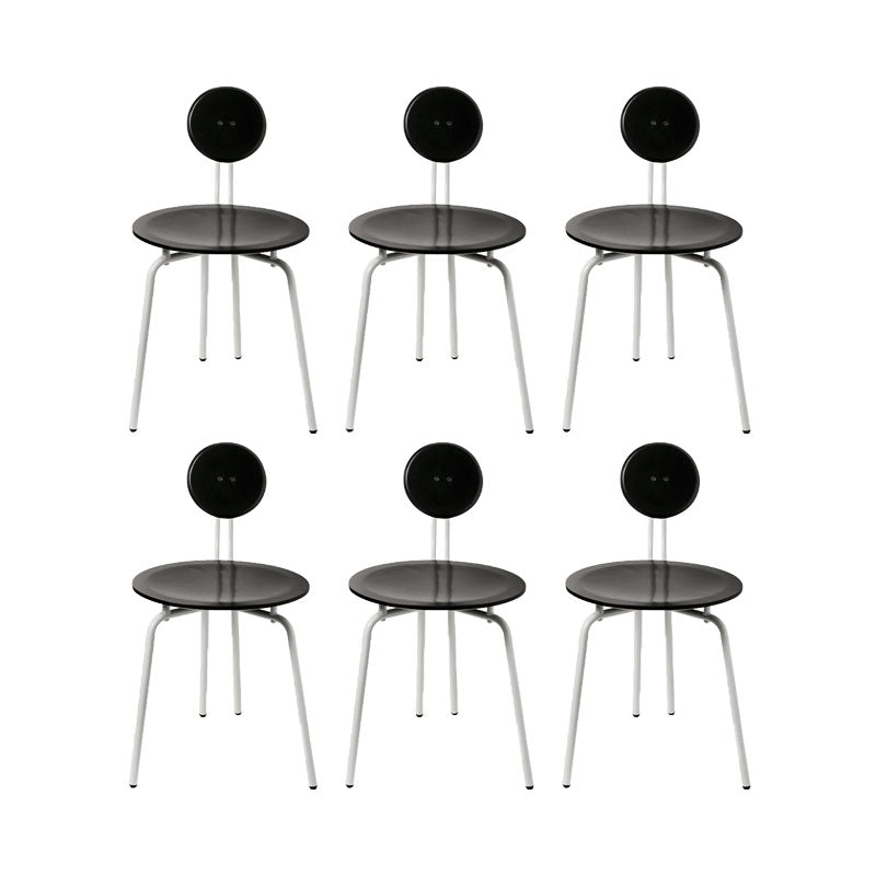 Modern Armless Dining Chair Metal Frame Open Back Dining Chair for Dining Room