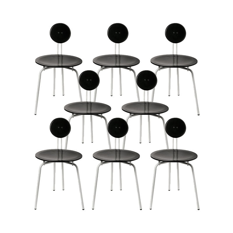 Modern Armless Dining Chair Metal Frame Open Back Dining Chair for Dining Room