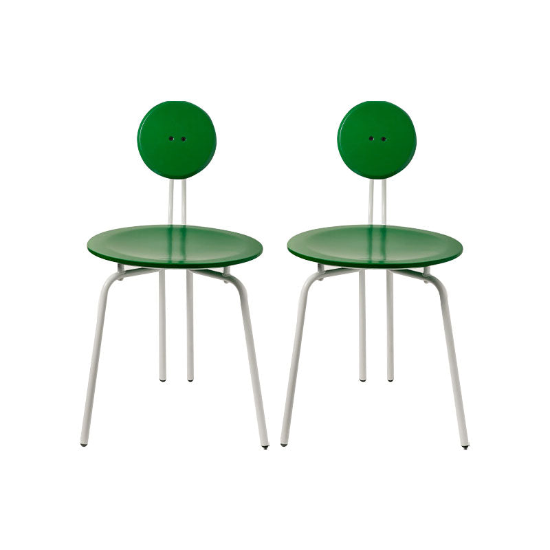 Modern Armless Dining Chair Metal Frame Open Back Dining Chair for Dining Room