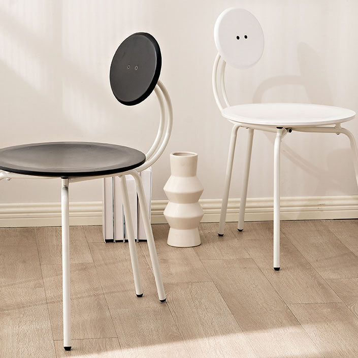 Modern Armless Dining Chair Metal Frame Open Back Dining Chair for Dining Room