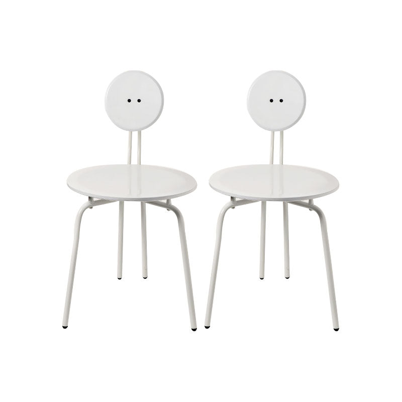 Modern Armless Dining Chair Metal Frame Open Back Dining Chair for Dining Room