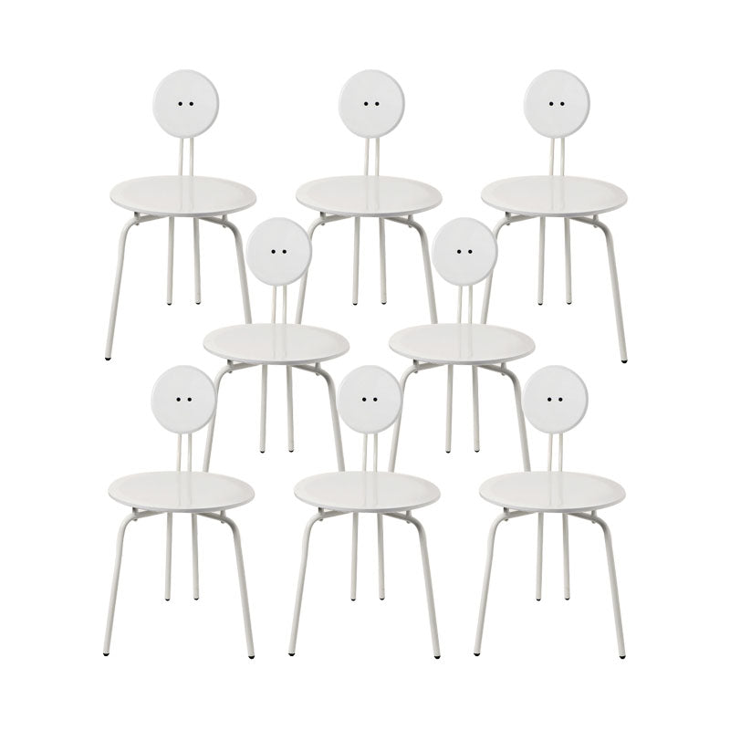 Modern Armless Dining Chair Metal Frame Open Back Dining Chair for Dining Room