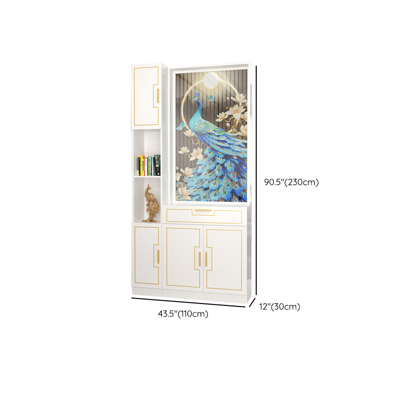Scandinavian Wood in White 11.81" Wide Accent Cabinet with Drawer