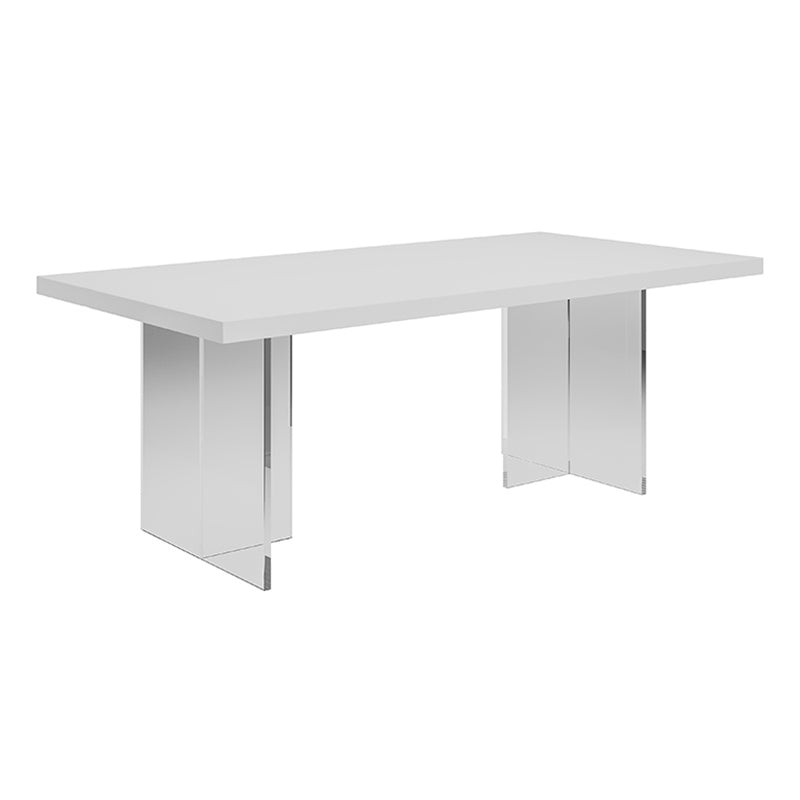 1/2/4/6 Pieces Modern Rectangle Acrylic Base Dining Set for Home