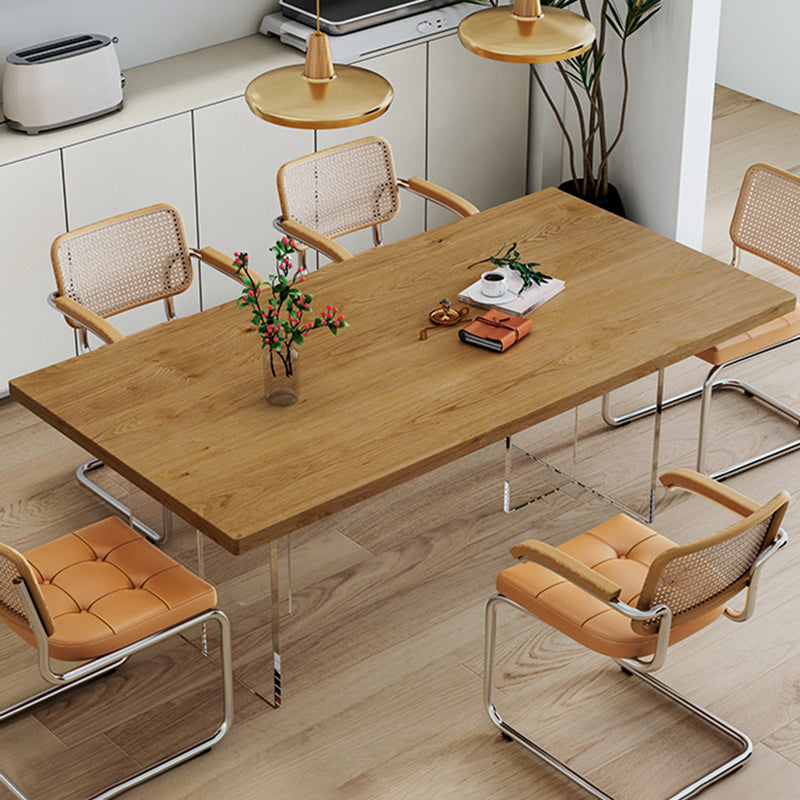 1/2/4/6 Pieces Modern Rectangle Acrylic Base Dining Set for Home