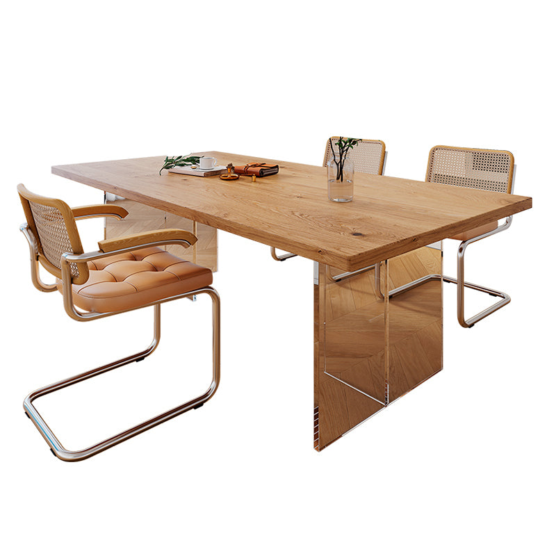 1/2/4/6 Pieces Modern Rectangle Acrylic Base Dining Set for Home