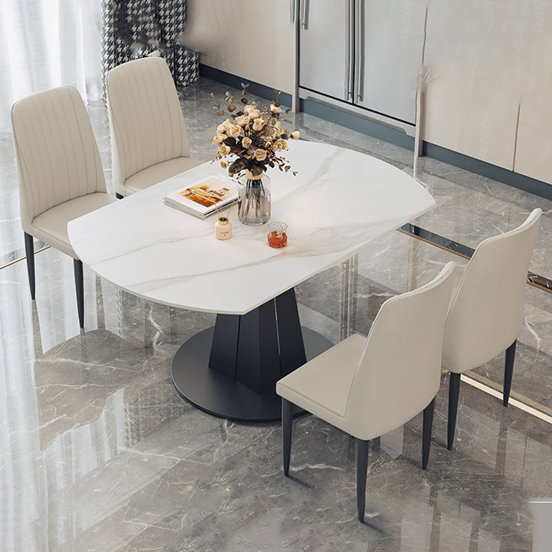 1/5/7 Pcs Modern Stone Round Shape Dinette Table with Armless Chair