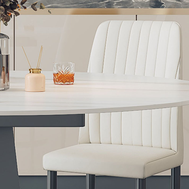 1/5/7 Pcs Modern Stone Round Shape Dinette Table with Armless Chair