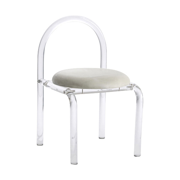 Contemporary Style Open Back Upholstered Acrylic Base Dining Side Chair