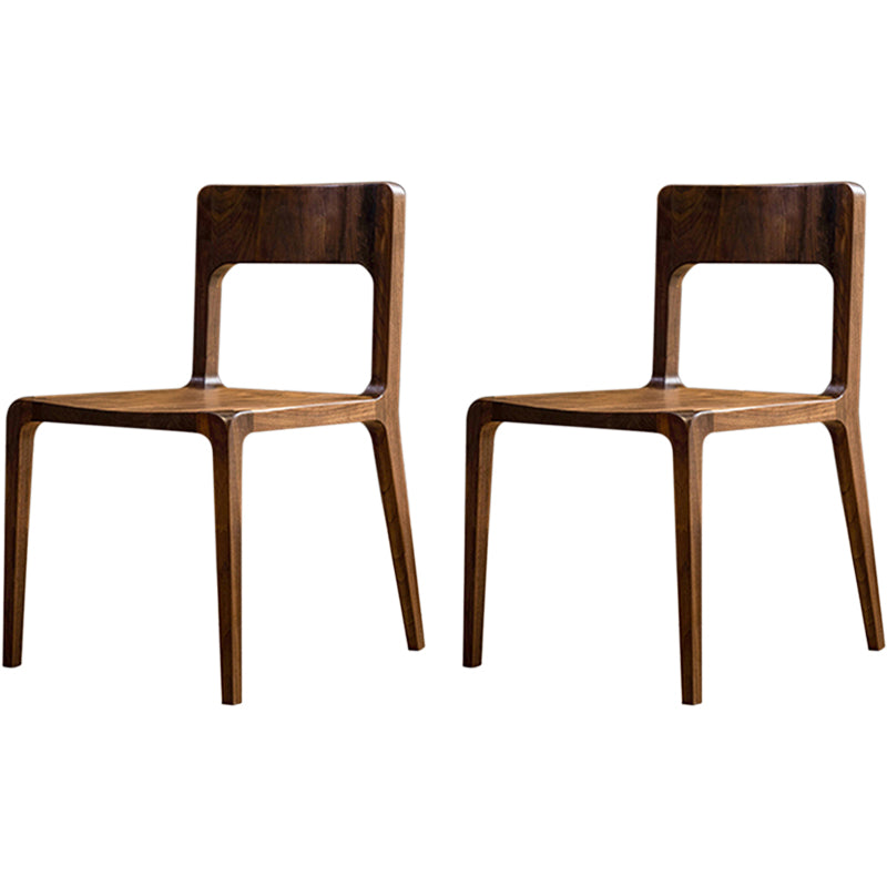 Contemporary Style Open Back Solid Wood Dining Side Chair for Home